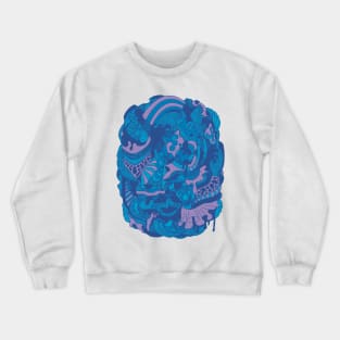 Mountain Blue Abstract Wave of Thoughts No 2 Crewneck Sweatshirt